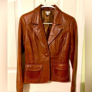 Aqua brand leather blazer